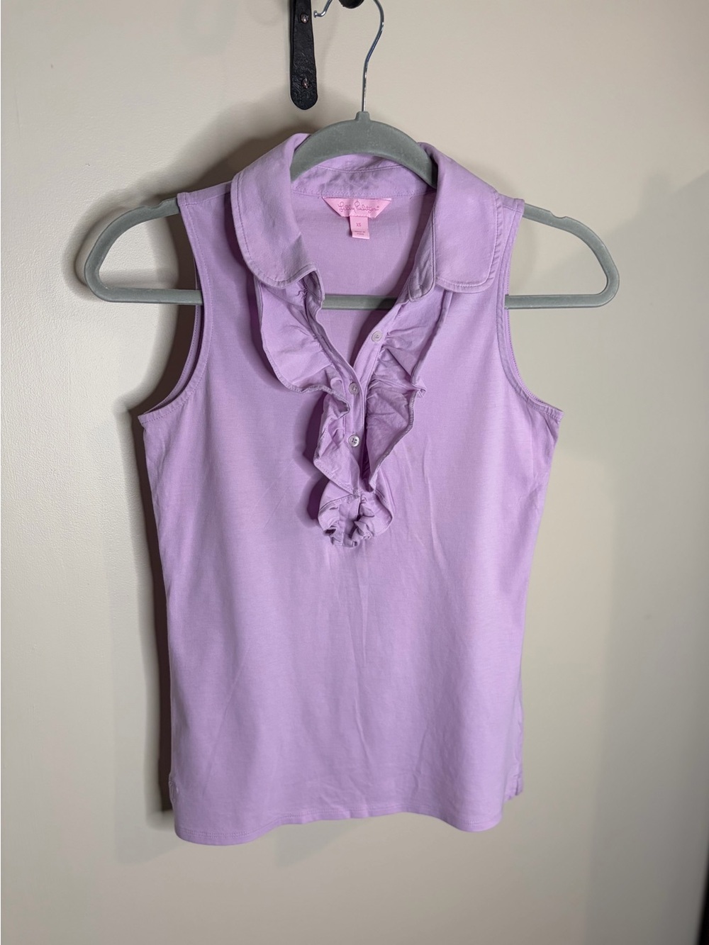 Lilly Pulitzer Lavender Ruffle Polo Tank #1068